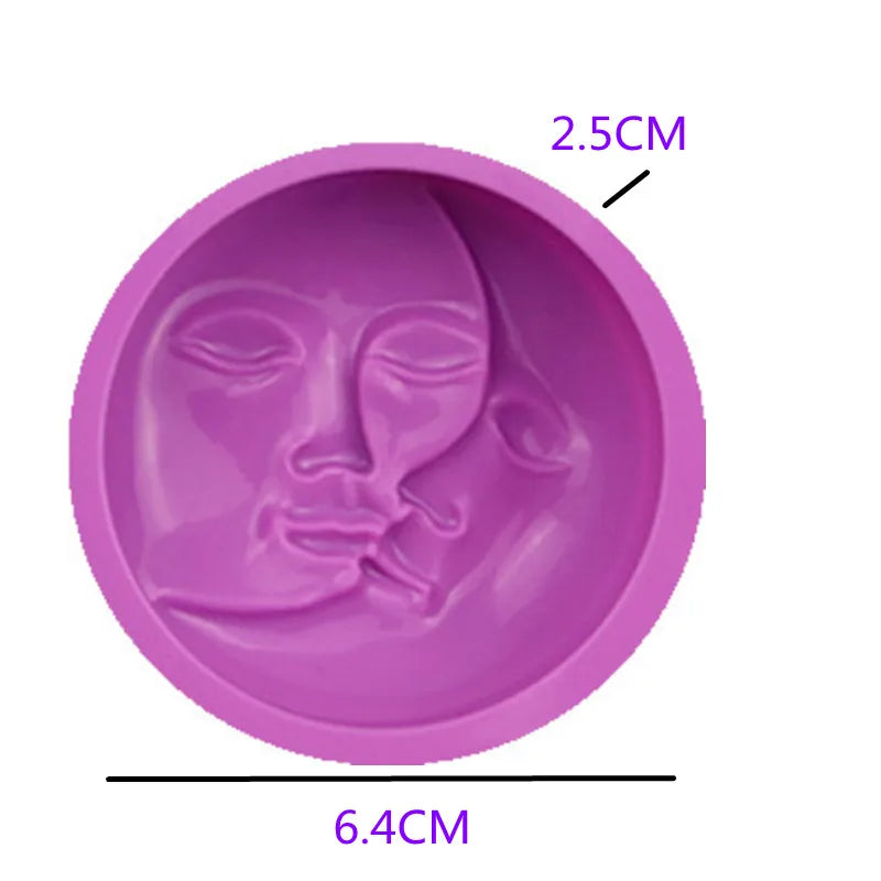 moule silicone bougie visage sculpté blanc rose violet artisanal moderne