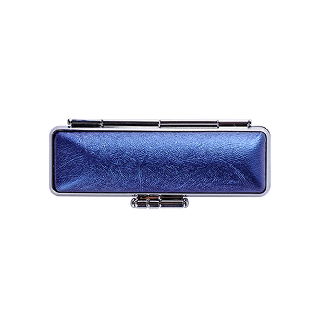 boîte rangement stylos simili cuir clics métalliques classique couleur bleue rouge marron