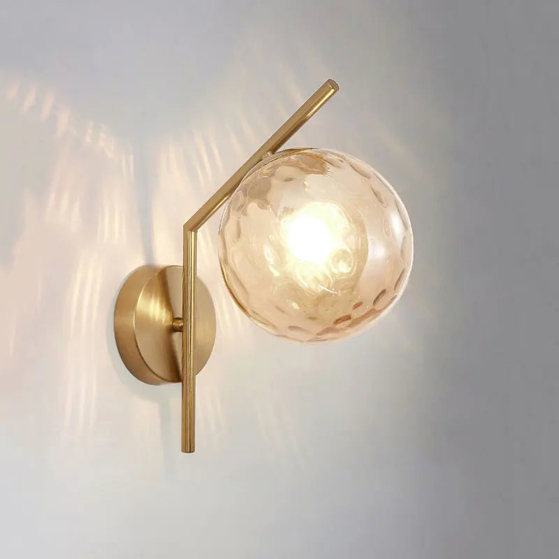 lampe murale moderne transparente motifs bulles noir or chambre coucher salon entrée