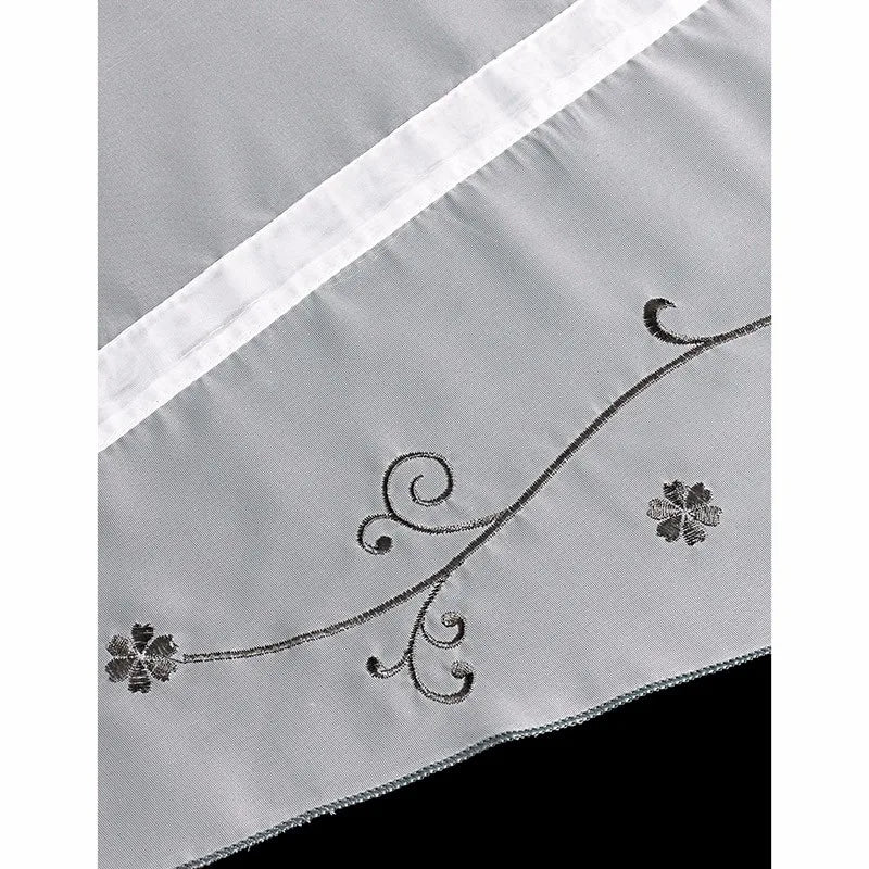 rideau roman brodé floral transparent voile polyester classique decoration maison