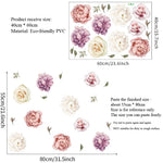 sticker mural fleur pivoine rose blanc romantique naturel adhésif chambre salon décoration moderne