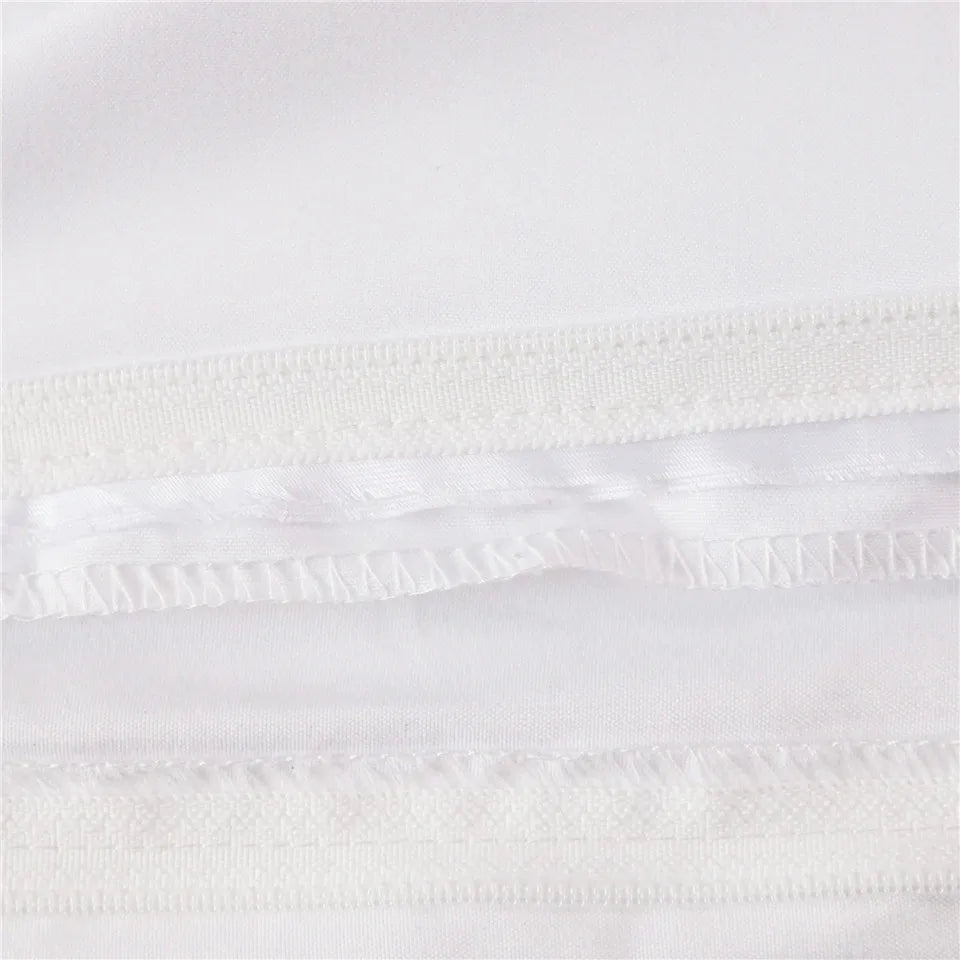 housse couette imprimée moderne 100% polyester blanc double queen king size