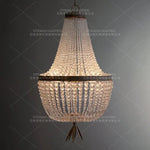 suspension lumineuse vintage cristal blanc doré classique tressé chambre cuisine