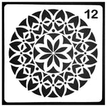Pochoirs décoration étoile motif radial gris rose moderne 13cm opaques stencils plastique