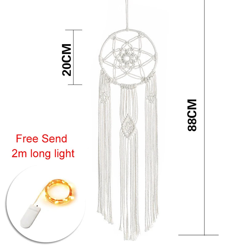 attrape rêves boho macramé franges chambre enfant décoration nordique moderne mascotte textile