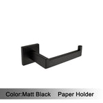 accessoires salle bain noir mat moderne porte serviettes rouleau papier savon