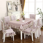 nappe rectangulaire brodée housses chaise élégantes imperméables polyester coton rose pâle bleu clair beigeclair
