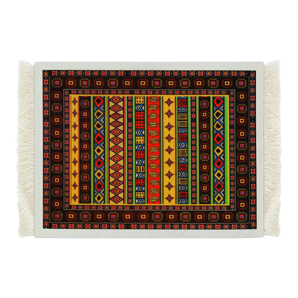 tapis sol persan motif floral classique franges décoration intérieur maison