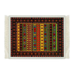 tapis sol persan motif floral classique franges décoration intérieur maison