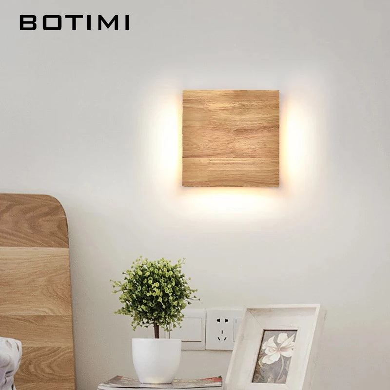 lampe murale moderne bois naturel clair éclairage quotidien chambre cuisine salle manger fixée mur