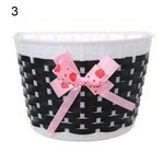 panier vélo enfant violet bleu noir moderne rayures points clips ruban décoratif