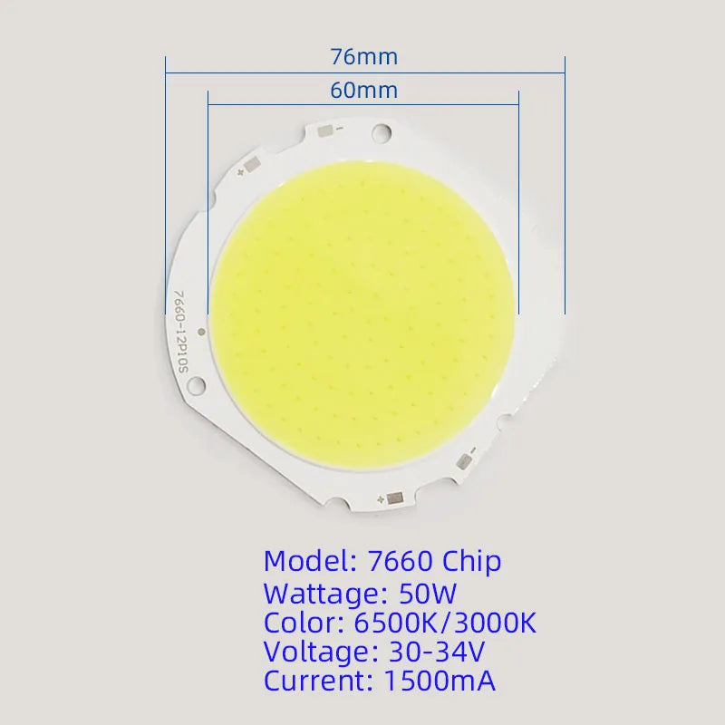 puce led cob 50w driver câbles lampadaire extérieur blanc jaune électronique