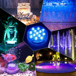 lampe led submersible ip68 13 diodes ronde transparente moderne aimant tasse succion piscine étang