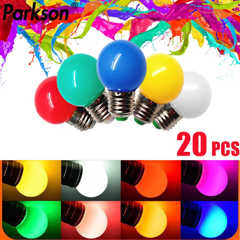ampoules led e27 multicolore opalescentes moderne 360° rouge vert jaune bleu blanc rose orange