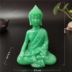 statue bouddha vert clair relief sculpté artisanal traditionnel décoration intérieure glow