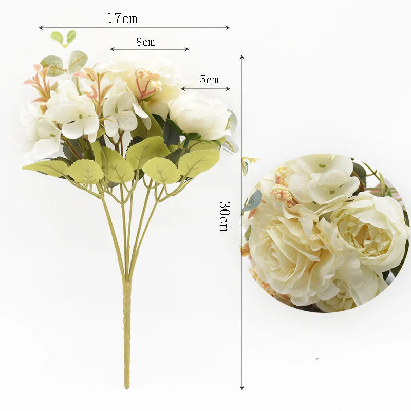 bouquet fleurs artificielles rose classique decoration maison mariageextérieur