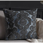 taies d'oreiller velours fleur motif floral damas relief élégantes classiques beige vert bleu marron