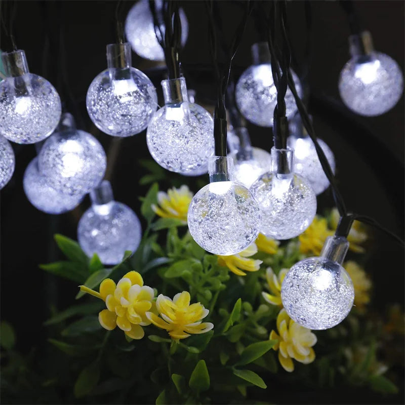 guirlande solaire étanche 11m 60leds multicolore autoinstallation extérieure festive led