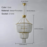 lampe suspendue or blanches classique chaînes ampoules e14