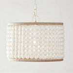 suspension lumineuse moderne bois blanc rose beige métallique chambre enfant