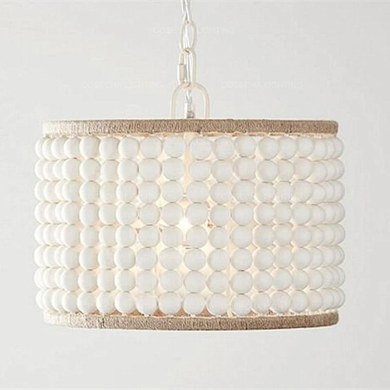 suspension lumineuse moderne bois blanc rose beige métallique chambre enfant