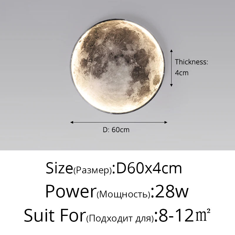 lumière murale lune moderne gris blanc relief adhésive led quotidienne chambre salon entrée