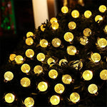 guirlande lumineuse solaire 100 leds multicolore translucides moderne clips extérieur jardin