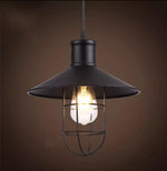 suspension lumineuse industrielle vintage fer noir ampoule led chaîne métallique salon chambrehôtel