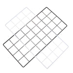 panneau decoratif grille metallique noir blanc minimaliste deco mur photo affiche supportobjetartificialflowersboulesrouges