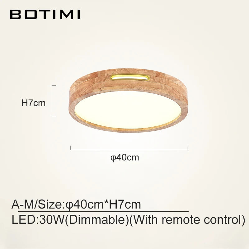 plafonnier moderne bois naturel finition lisse éclairage quotidien télécommande led minimaliste