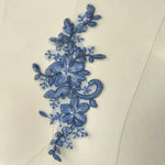 appliques textiles brodées floral polyester écologique soluble eau bleu rouge blanc noir