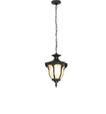 lampe suspendue classique dorée ornements sculptés verre translucide chambre salon vintage