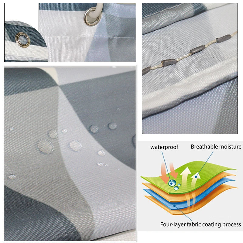 rideau douche gris triangles géométriques moderne polyester imperméable opaque large choix tailles