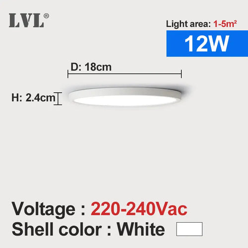 plafonnier led blanc moderne plat mince cuisine chambre salon intérieur luminaire surface