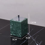 ensemble salle bain marbre vert doré distributeur savon porte brosse dents plateau rangement