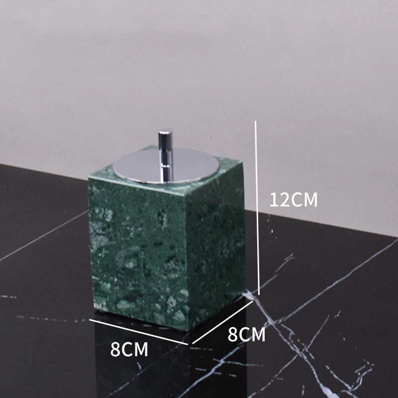ensemble salle bain marbre vert doré distributeur savon porte brosse dents plateau rangement