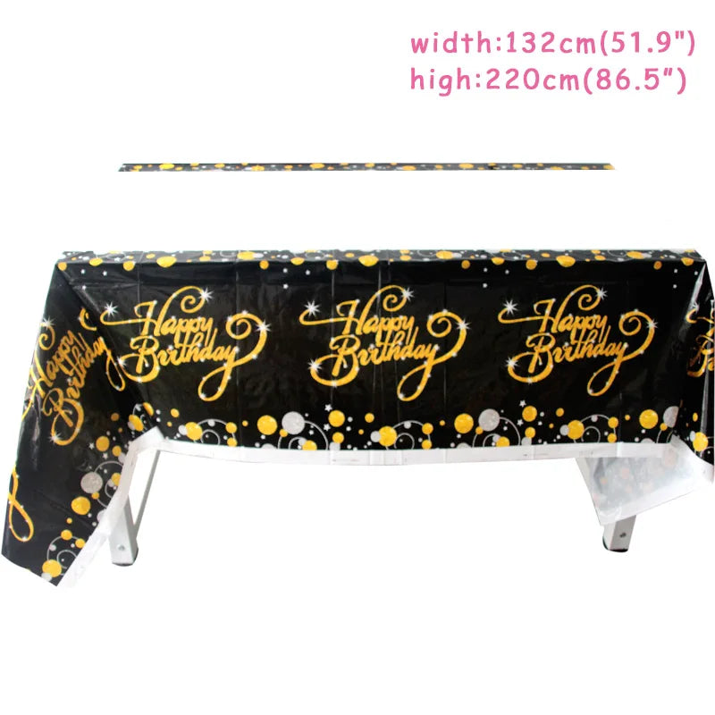 Nappe de fête en papier avec design anniversaire adulte