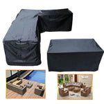 housse canapé extérieur polyester noir moderne élastiques 286x222x82cm