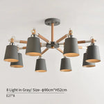 lampe suspendue moderne vert gris conique bois led encastrée