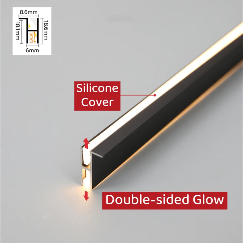 lampe led encastrable moderne adhésive blanc noir silicone cover aluminium 12v