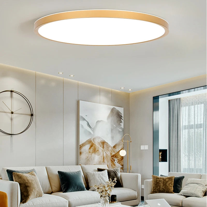 plafonnier led moderne bois grainé blanc éclairage quotidien surface vis fixations