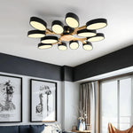 plafonnier moderne bois naturel gris blanc circulaire contemporain opacité(touches marche/arrêt) LED 6sources 2000 82000lm