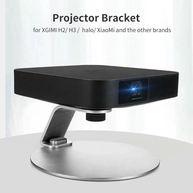 support projecteur moderne argenté inclinaison 12 degrés protections antidérapantes télécommande