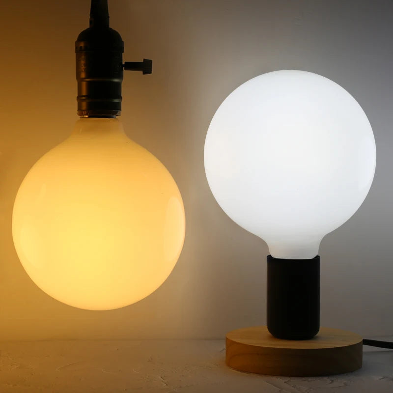 Ampoule LED blanc opale E27 moderne 2700K 6500K G95 G125intérieur salon chambre coucher