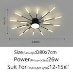 plafonnier moderne or noir lumineux acier alimentation électrique flux lumineux élevé chambre salon