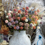 Bouquet artificiel dandelins soie orange blanc moderne décoration maison mariageintérieur