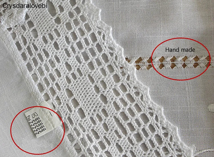 nappe table dentelle brodée fleurs vintage blanc réutilisable maison mariage festivité