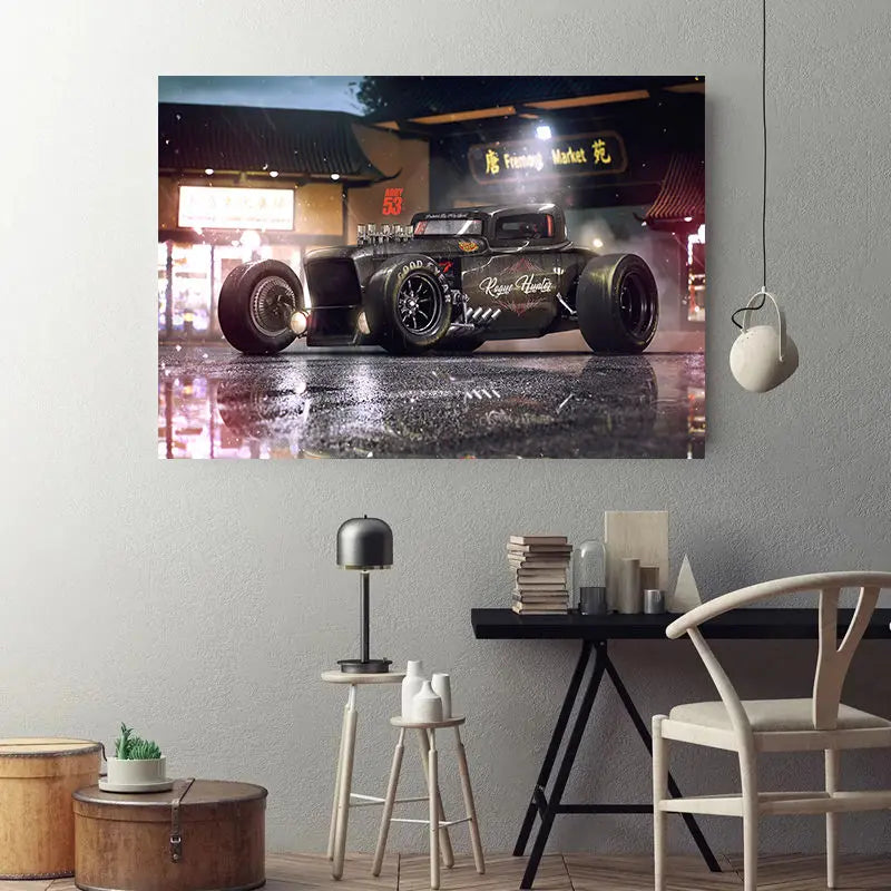 Tableau salon style classique voiture ancienne