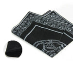 tapisserie pentagramme motif floral noir blanc decoration esoterique 49cm 49cm