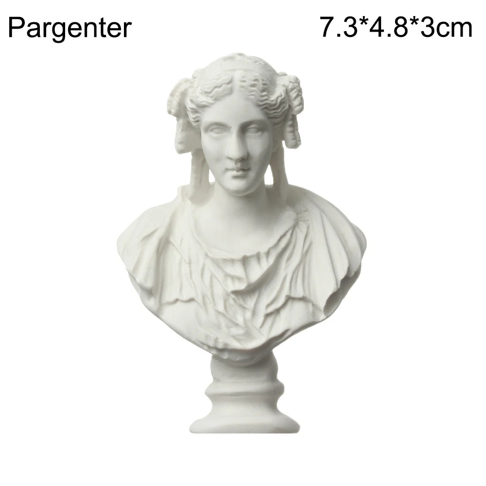 buste sculpté résine blanc détails granuleux classique réaliste décoration intérieureportrait miniature